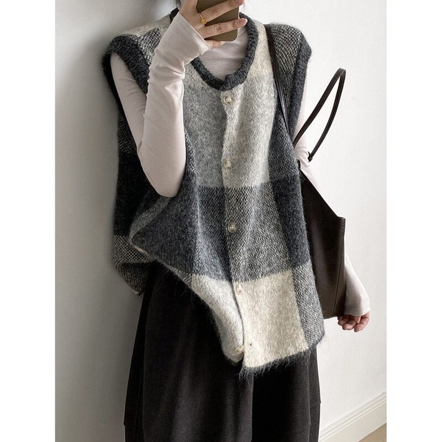 big check vest　102943