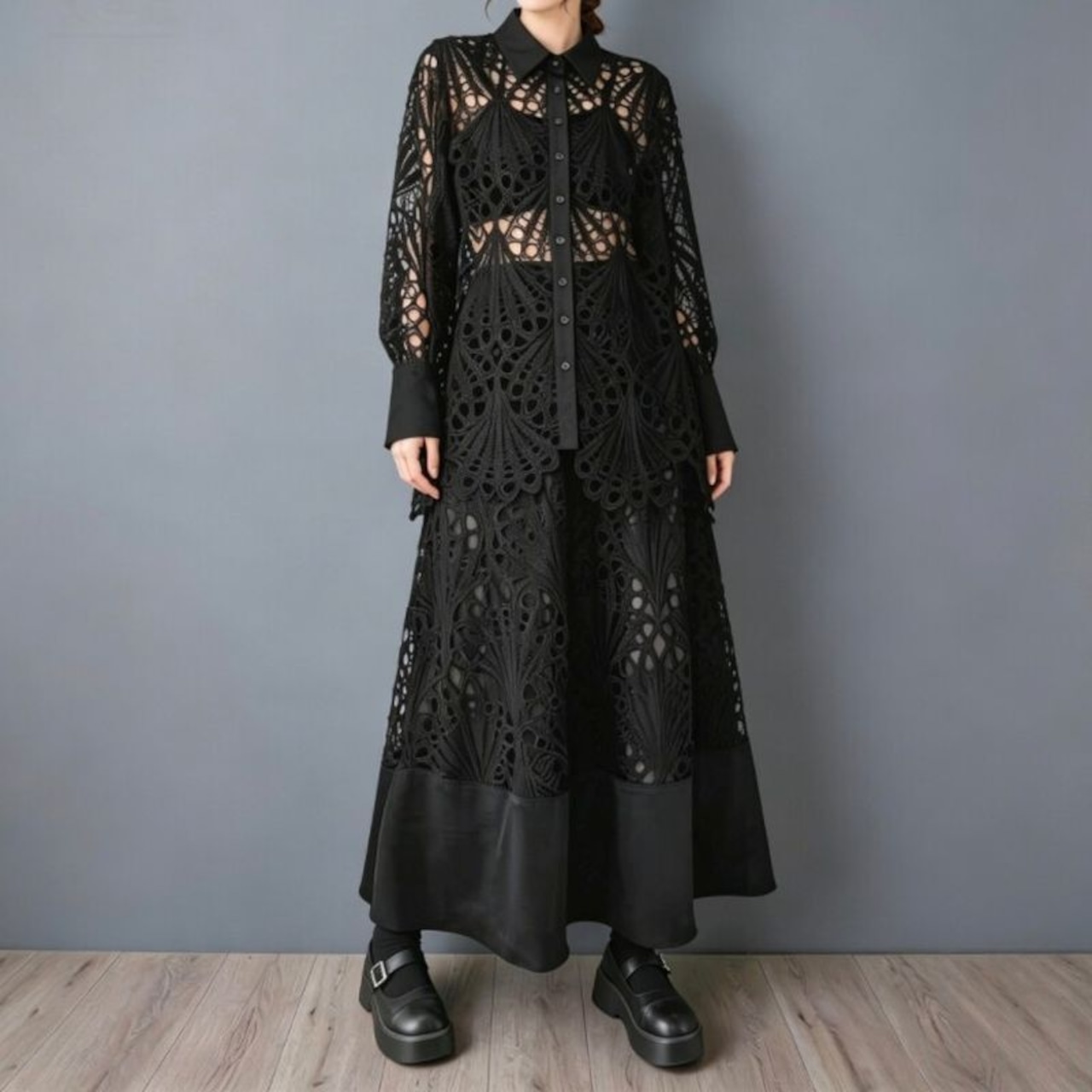 透かしレース ブラック セレクト 30284