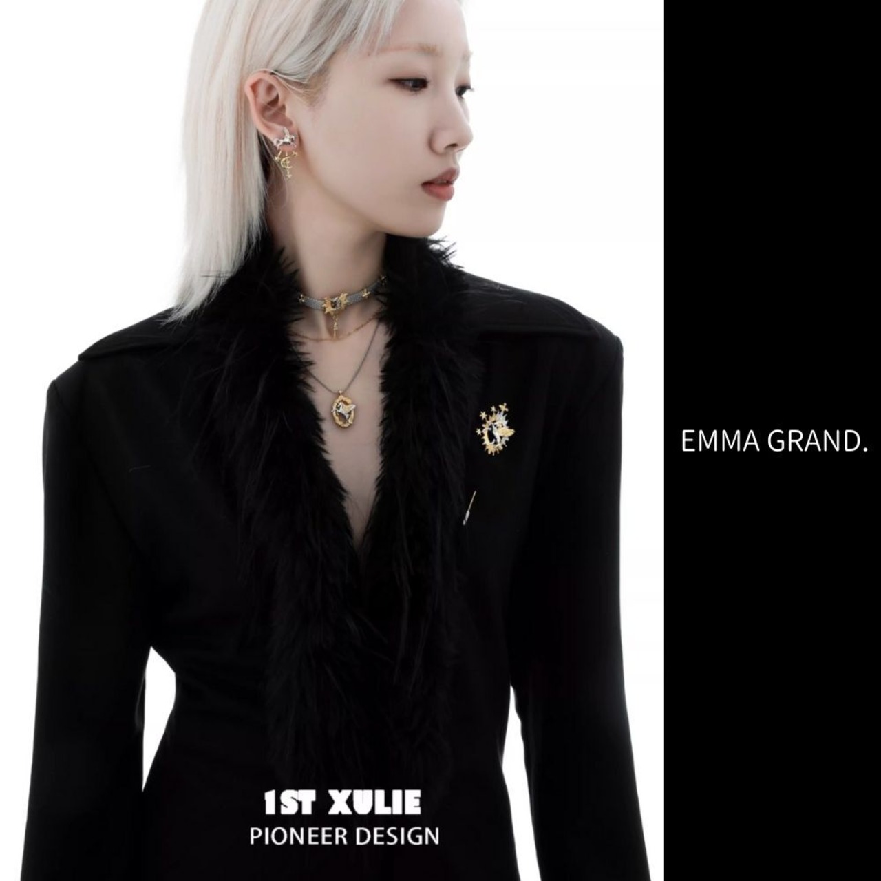 夢空を駆けるペガサスの二重星環チョーカー＆ネックレスセット E00633