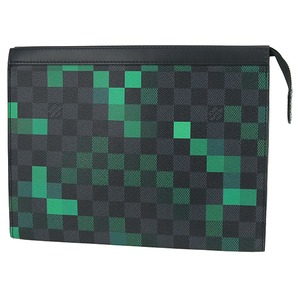 Unused LOUIS VUITTON ルイヴィトン クラッチバッグ ポシェット・ヴォワヤージュ MM ダミエグラフィット ピクセル ブラック グリーン ハンドバッグ セカンドバッグ 未使用品