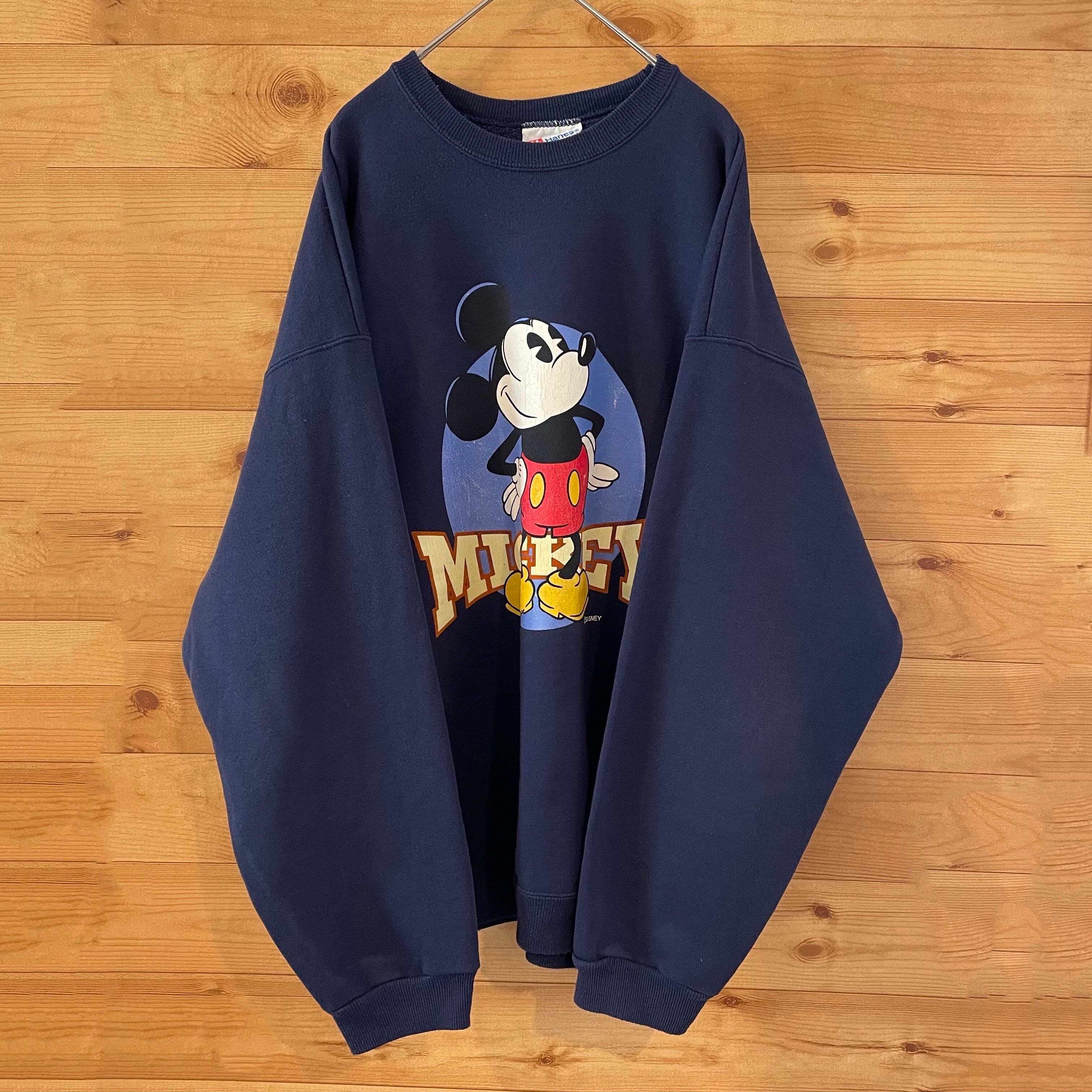 HANES】90s USA製 Disney ミッキーマウス Mickey Mouse ロゴ プリント ...