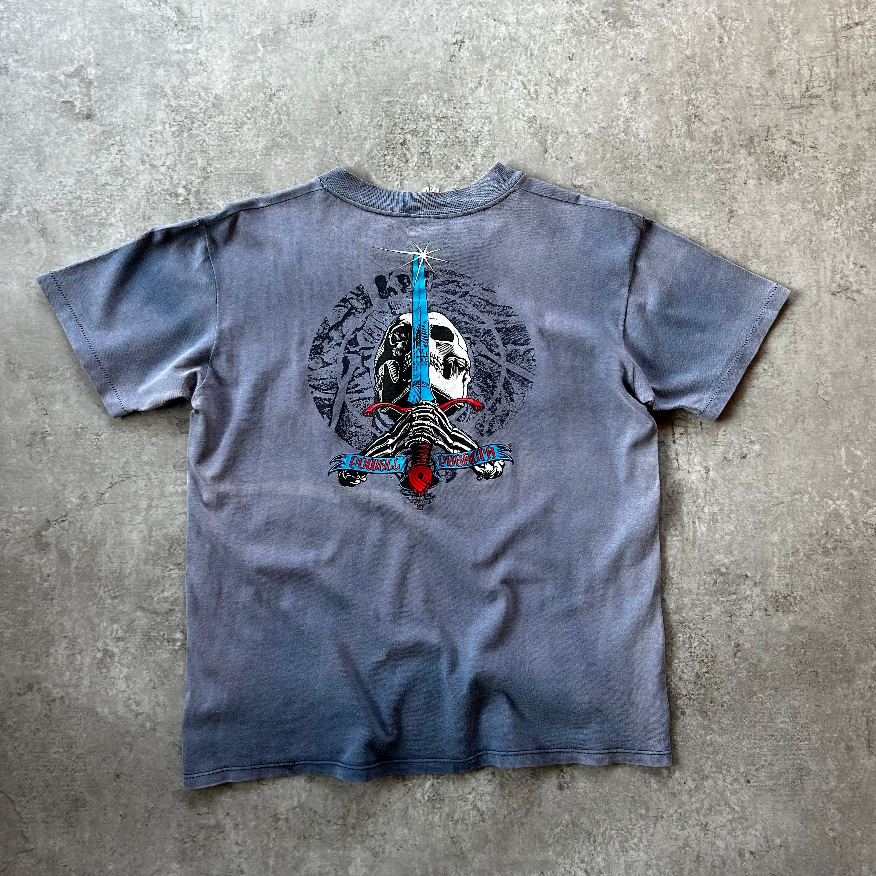 パウエルペラルタ スティーブサイズ ロンT ブラック 80s 90s sk8 80s90s パウエルペラルタ tシャツ フェードネイビー スカル&ソード