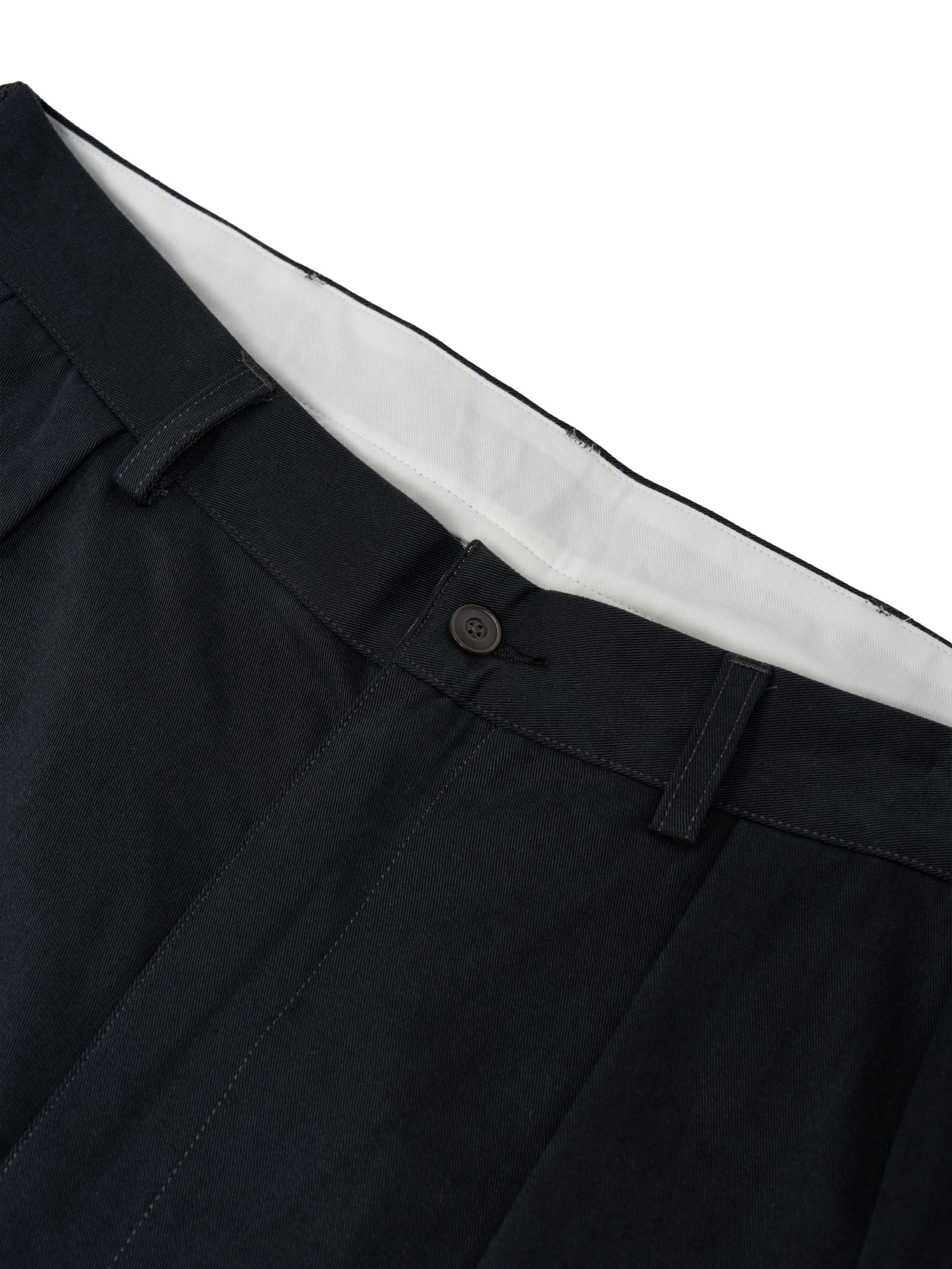 Cotton 2tuck Washed Chino Pants (black) | OVY