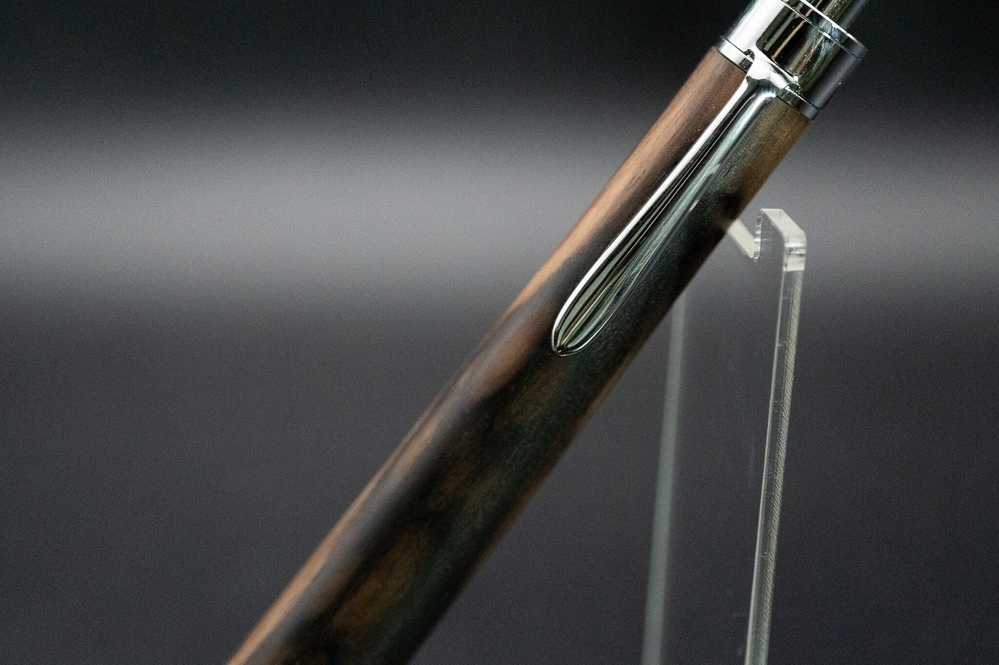 【魅惑の黒い紋様】黒柿 孔雀杢 silver BP