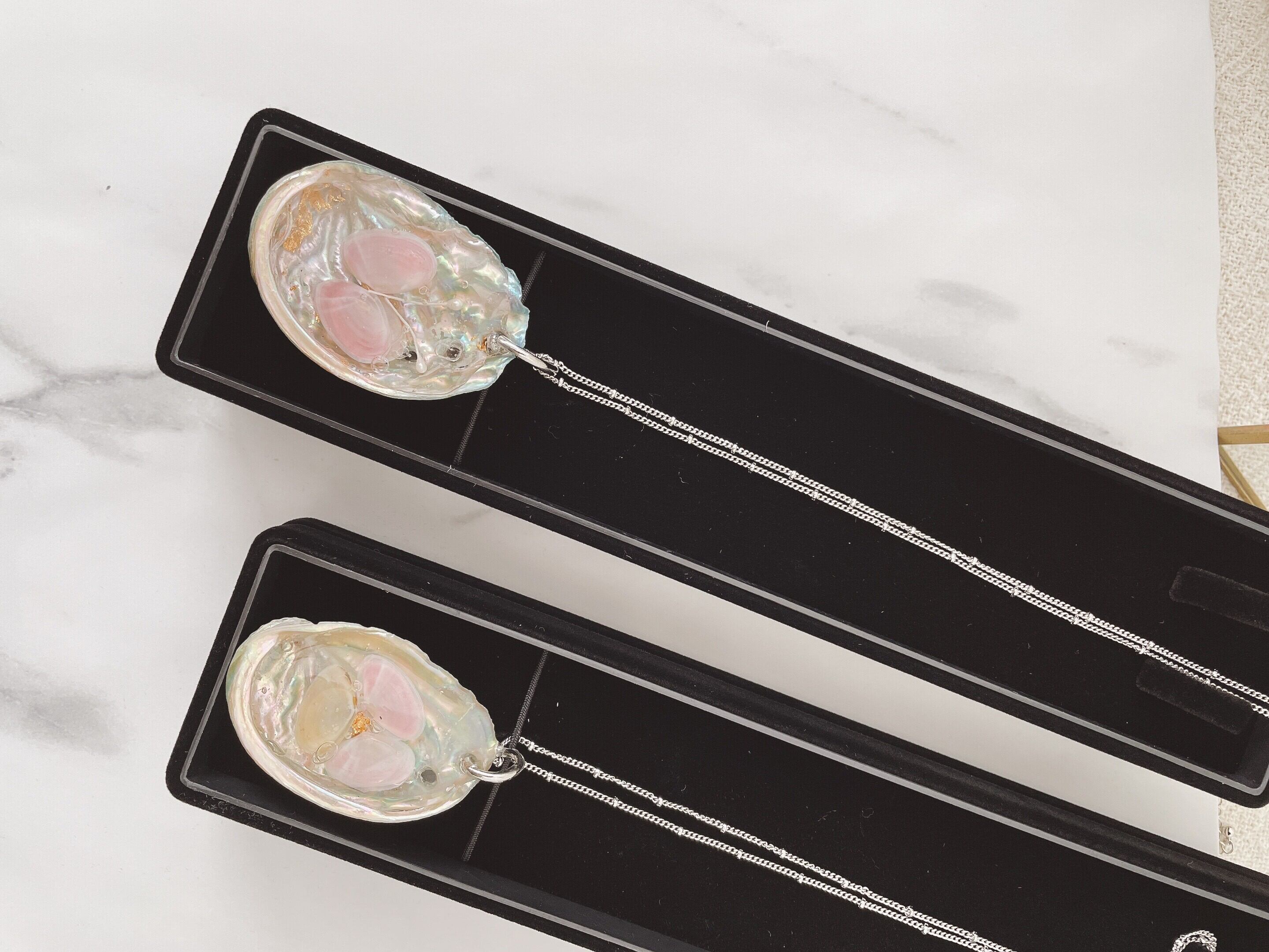 アワビとさくら貝のネックレス