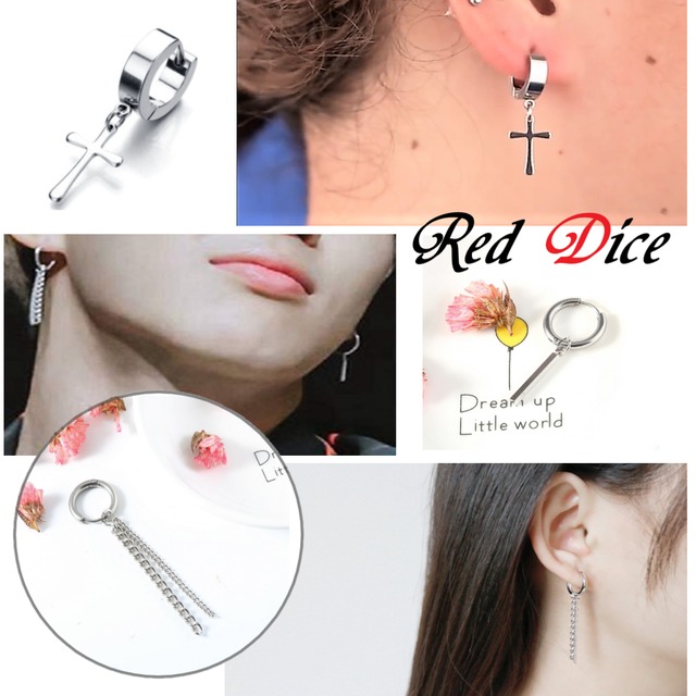 メンズピアス メンズ片耳用ピアスセット 人気 シンプル 片耳セット 2 メンズピアス専門店 Red Dice