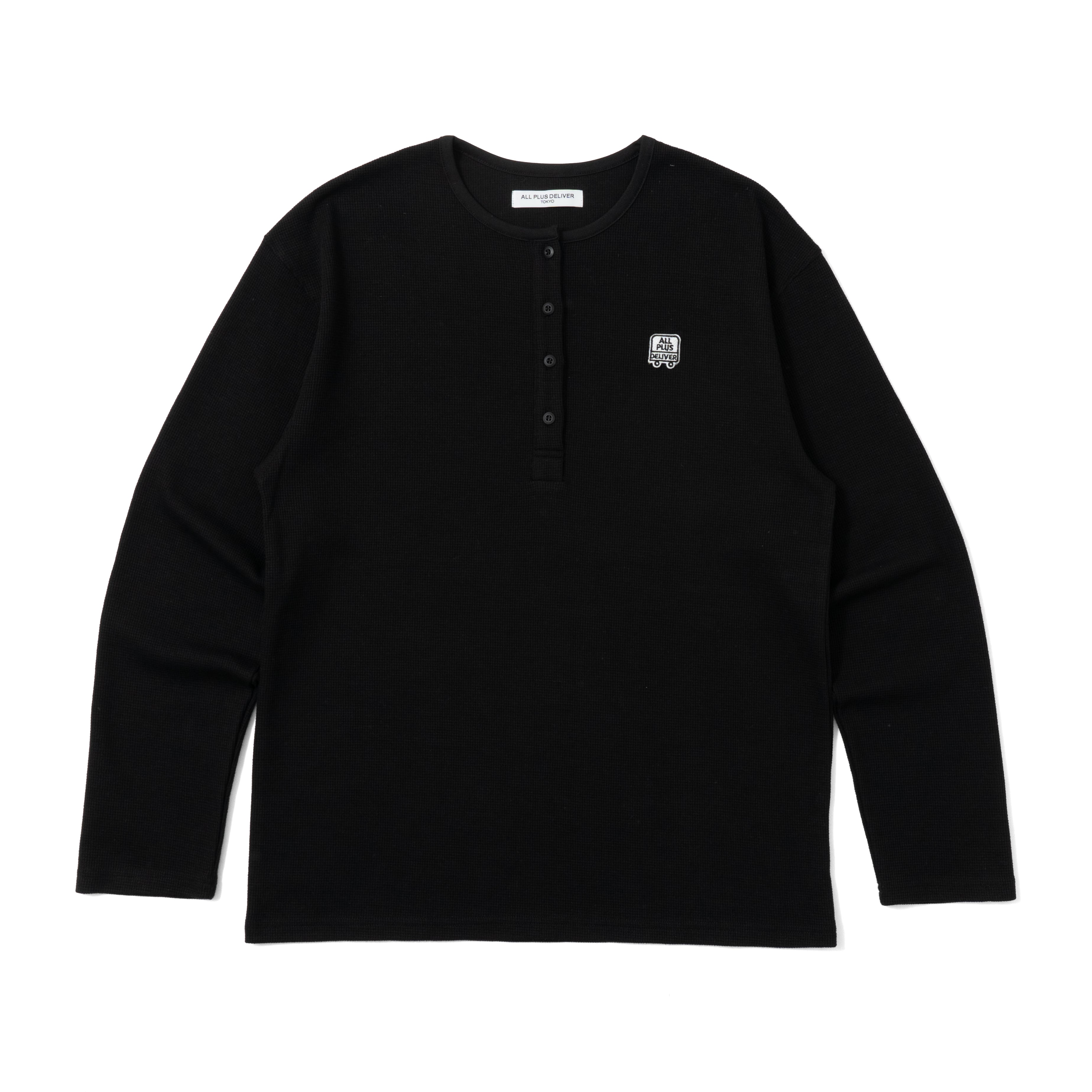 ALPSDR HENRY NECK LOGO LS TEE / BLACK