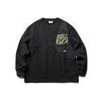 Patch Pocket Long Sleeve Oversized Cut Sew ◇2color H0950