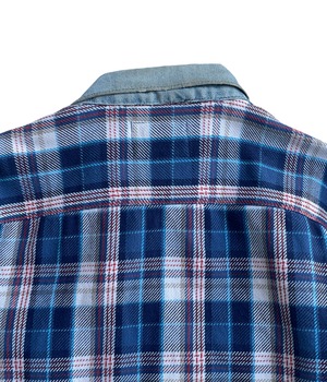 Remake shirt Jacket Used check × 90s Levi's denim -VANDALISM-