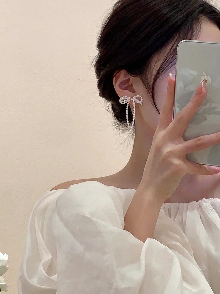 パールリボンピアス | Select shop Arudy