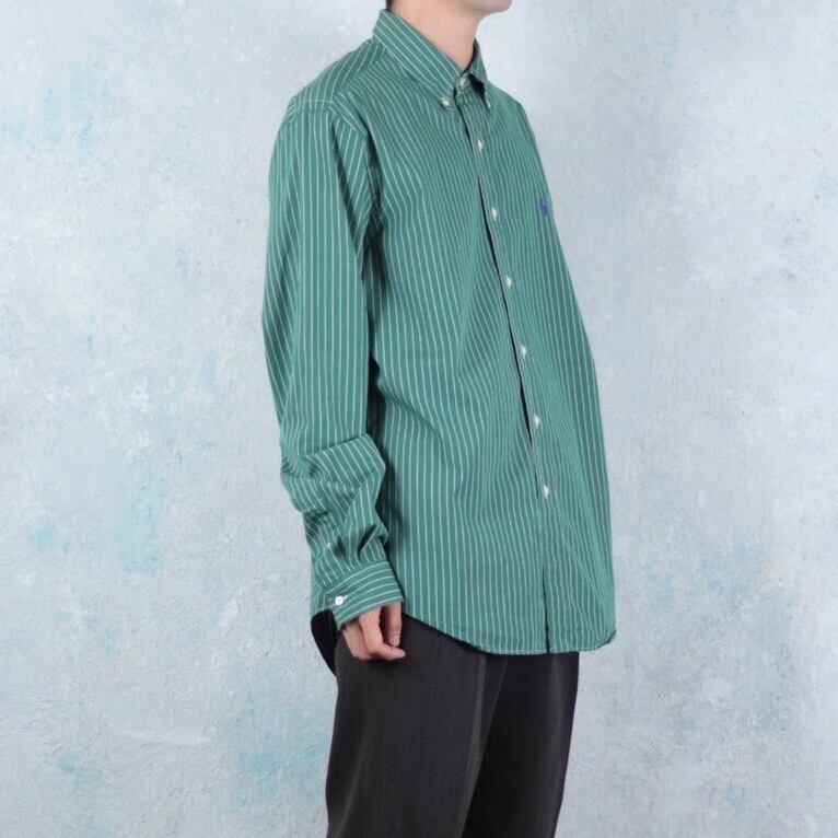 Ralph Lauren モスグリーン ストライプシャツ 【FF-2992】 | cv
