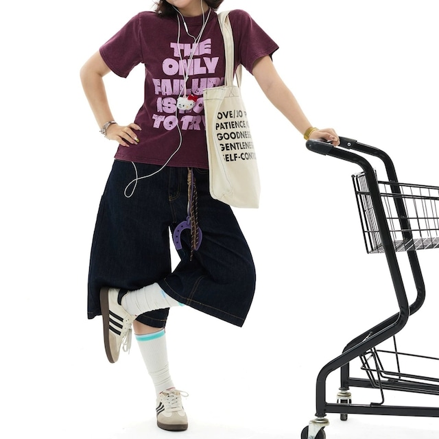 クラックレタリングビッグロゴTシャツ 3col R02547