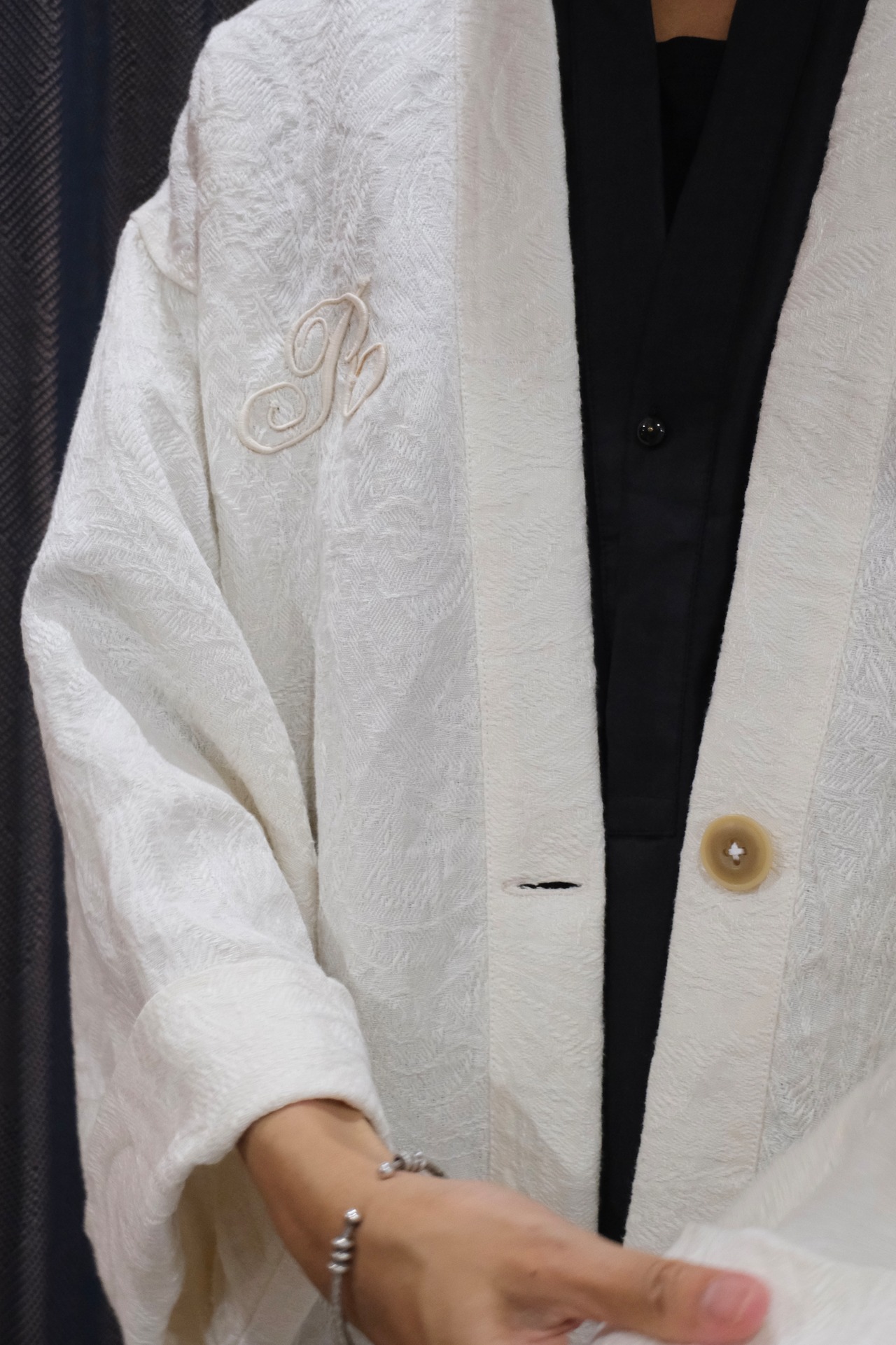 【suie】Linen Jacquard Gown／リネンジャガードガウン