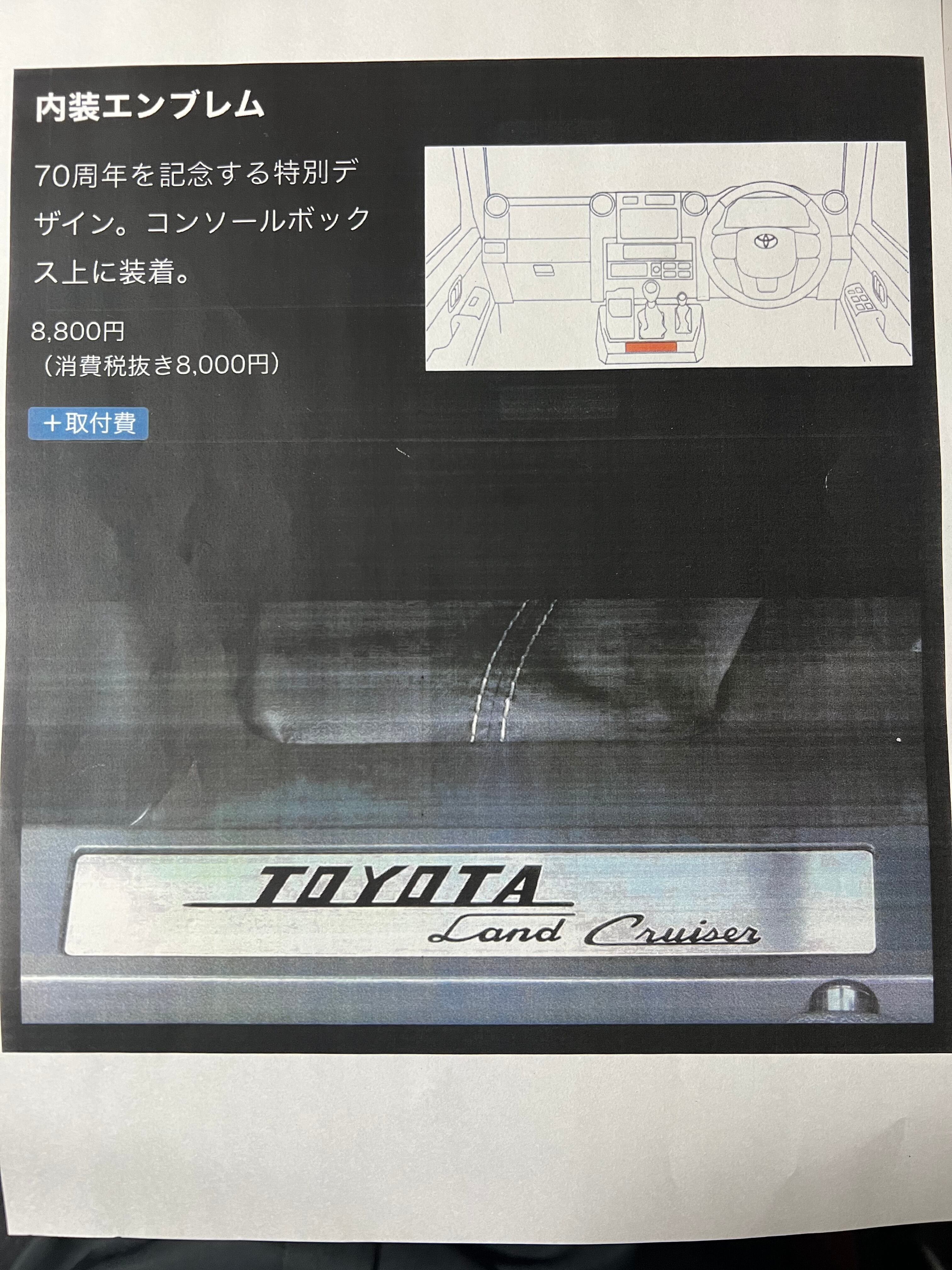 入手困難】 トヨタ純正品 ランドクルーザー 70周年記念限定パーツ  