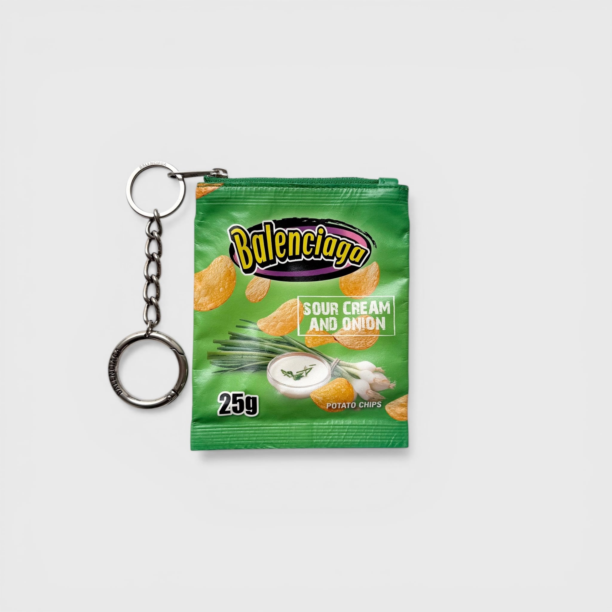 BALENCIAGA Keychain Chips Charm Calfskin Green | BRAND RESORT