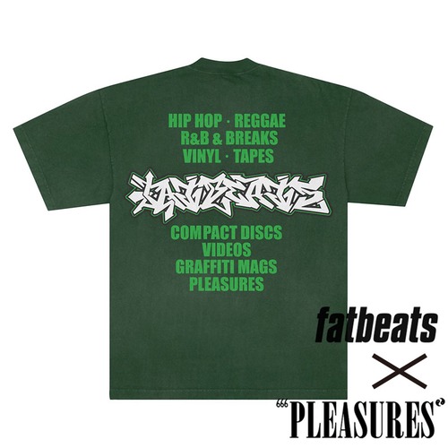 【PLEASURES/プレジャーズ×FAT BEATS】MELROSE T-SHIRT Tシャツ / IVY / SP25-13011 セール対象外