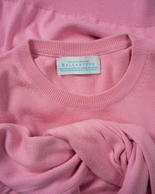 [90's] "BALLANTYNE" Pure Cotton Crew Neck Sweater (Made in Scotland)