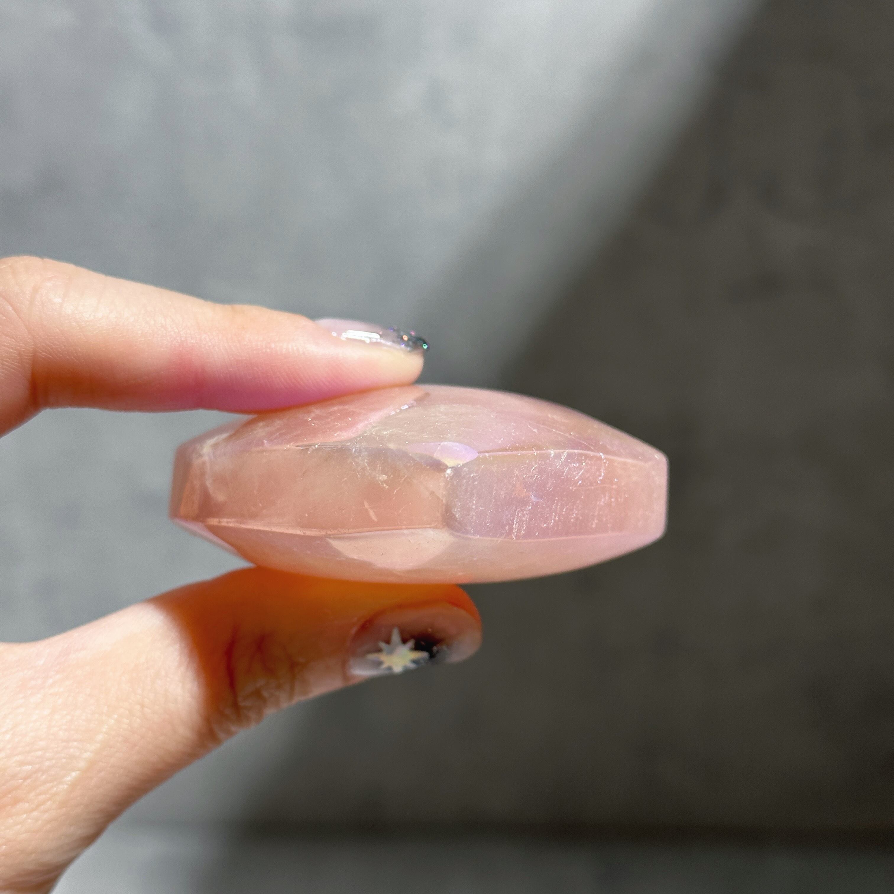 エンジェルオーラローズクォーツ ハート42♡Angel Aura Rose Quartz