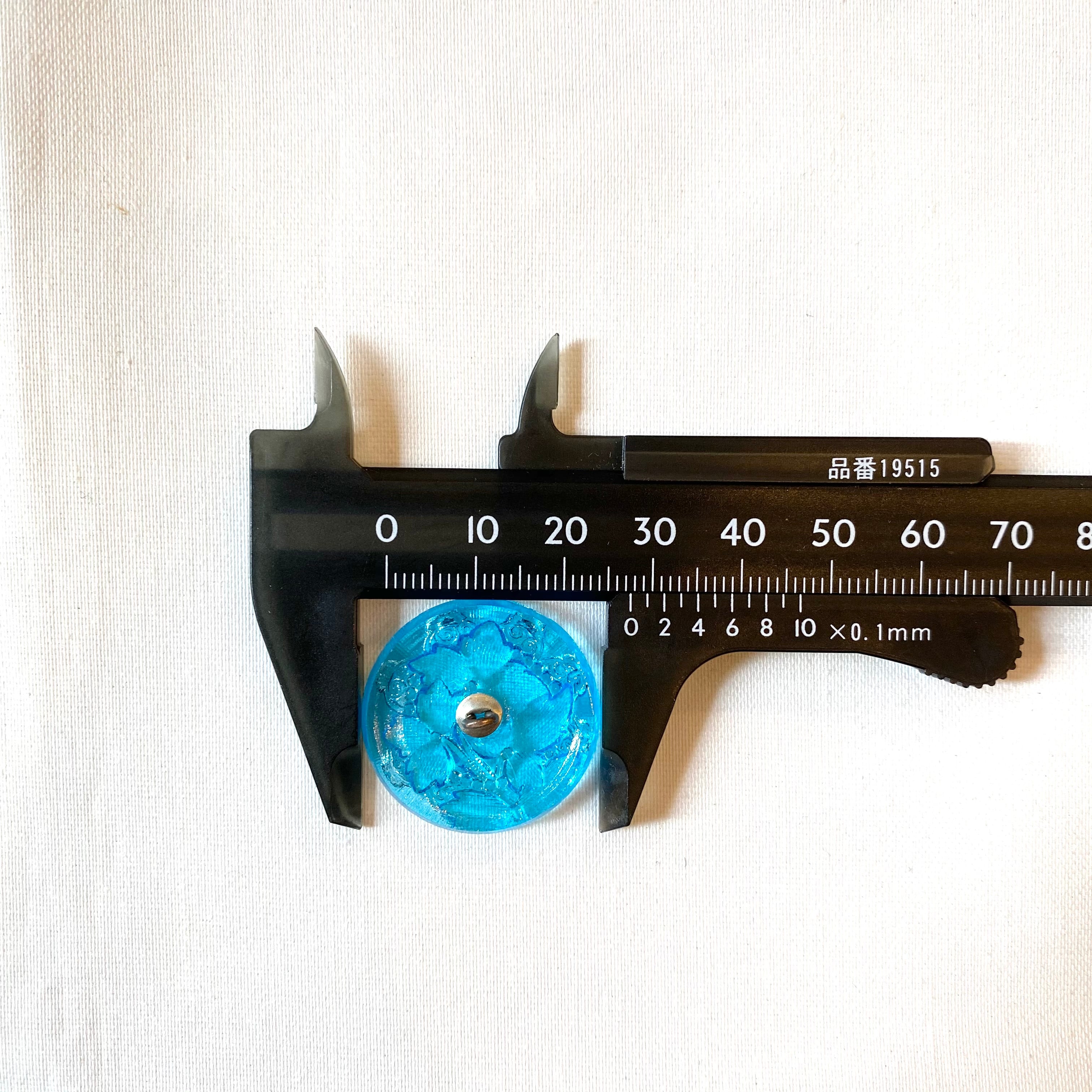 チェコガラスボタン(クリア プランツ） 27mm | Rollo Antiques