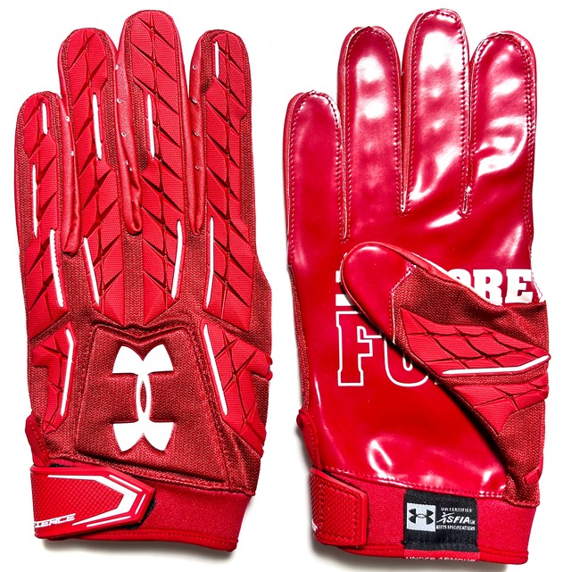 UA Fierce VI ウィスコンシン Wisconsin Badgers レッド アメフト グローブ 4XL