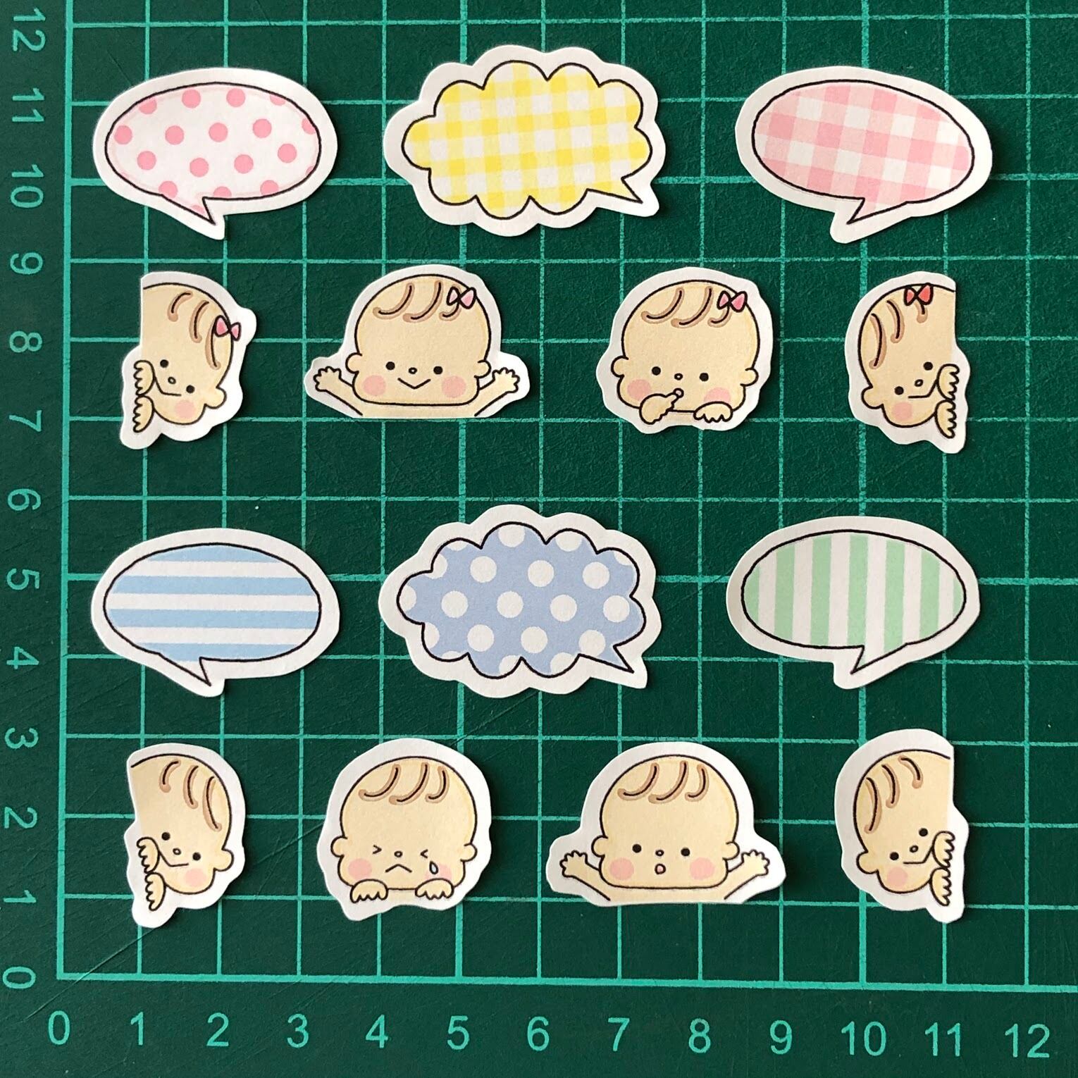シール】ひょっこりベビーのアルバムフレーク ✎*。赤ちゃんのアルバム