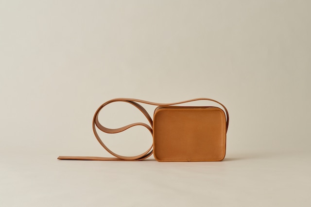 【LIMITED】​Leather Shoulder Mini Book Bag / CAMEL -EARTH LEATHER-