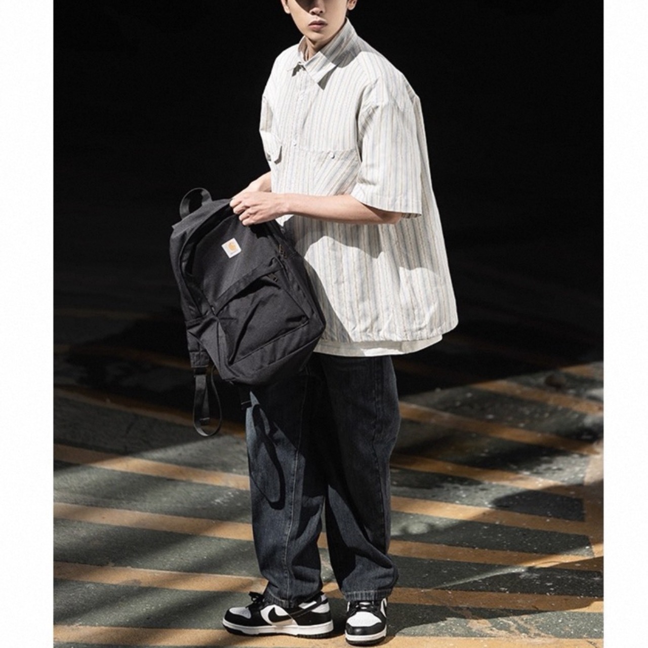 Multi stripe double pocket shirt 1348 - 9