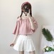 ✞ ストラップレススリーブシャツブラウストップス リボン スウィート ✞ゴスロリ SM ミリ 甘ロリ クラロリ 和ロリ エレガント 黒ロリ 姫ロリ 華ロリ BB-BB7189077