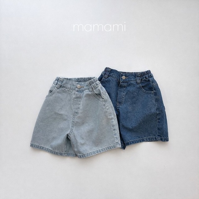 【取寄】mamami｜blue fit denim shorts｜ブルーフィットデニムショートパンツ｜XS-JL｜kids&jr｜26 summer