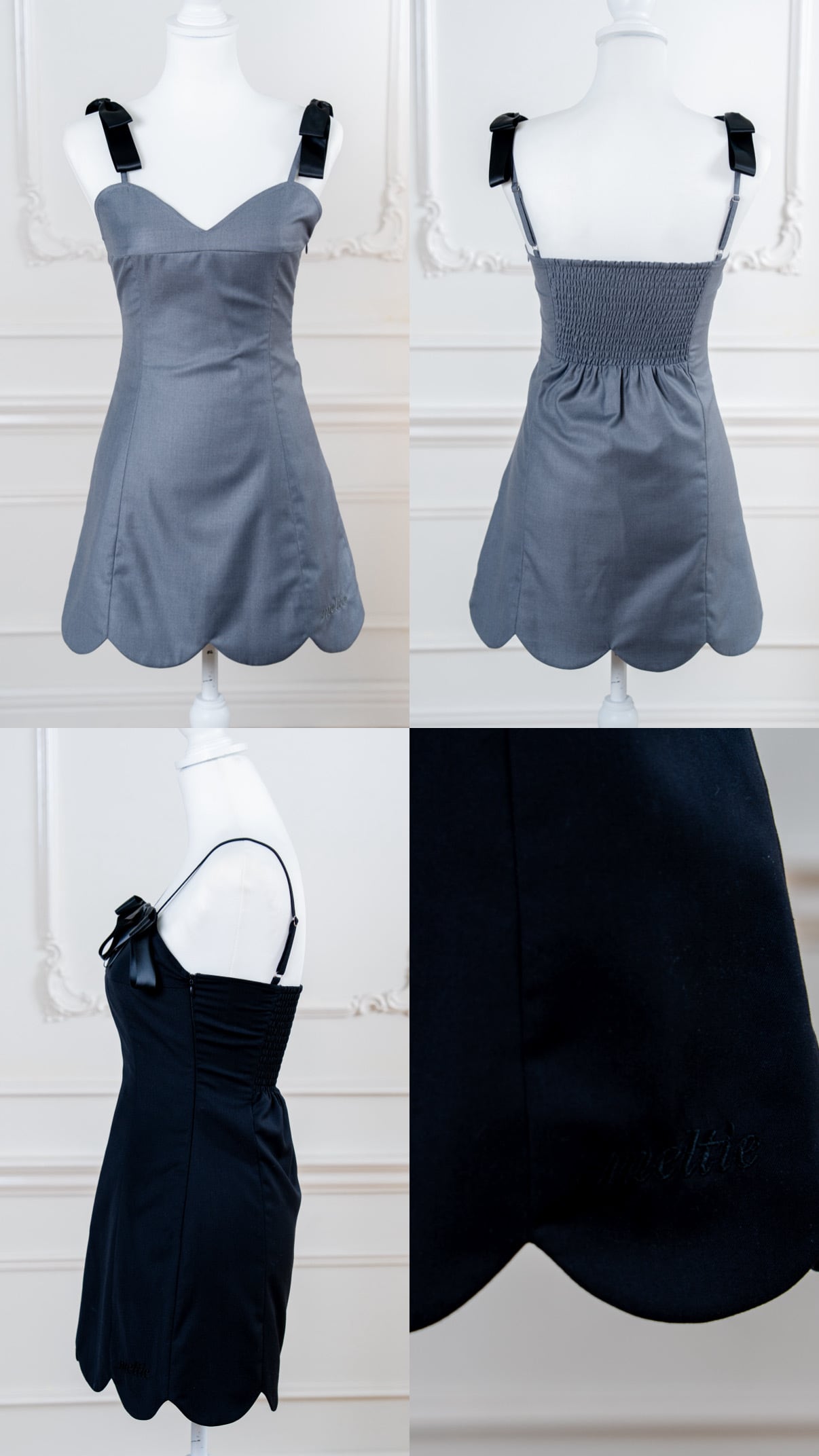 Charming Ribbon Scallop Dress