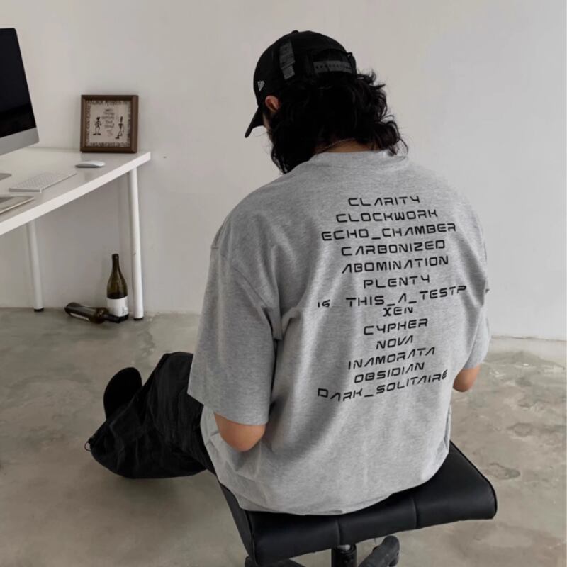 LETTER PRINT ワイドフォルム Tシャツ a-1357