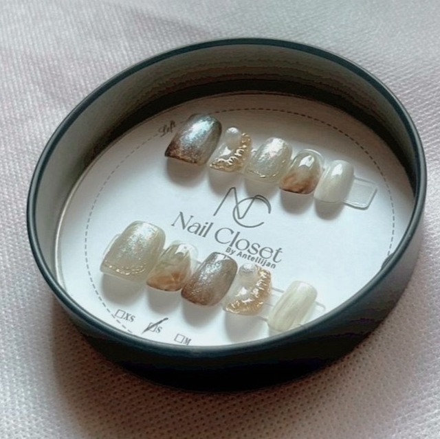 アンティークグレージュマーブル|premiumネイルチップ