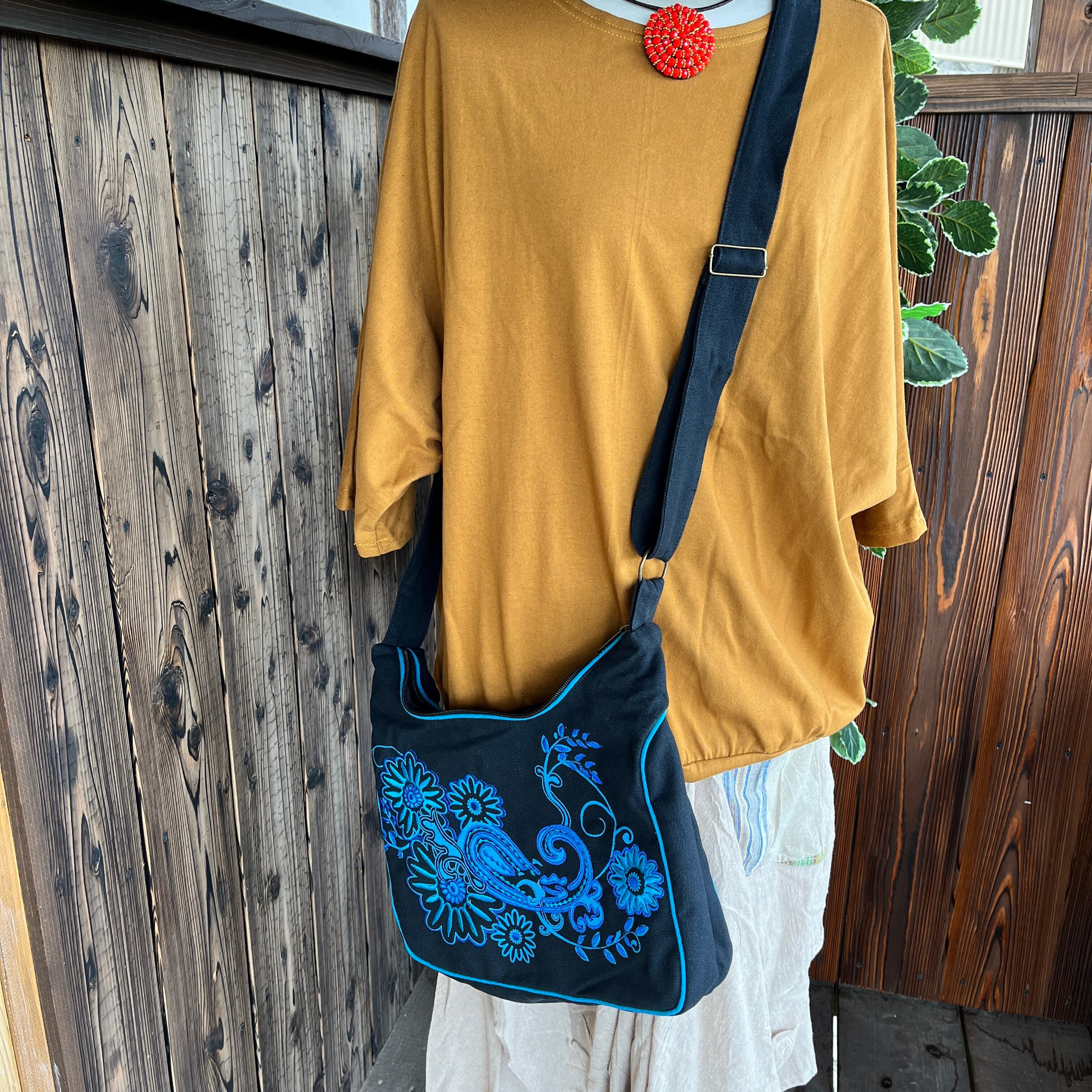 お花ペイズリーショルダーバッグ | アジアン雑貨ルチュ お花ペイズリーショルダーバッグ | アジアン雑貨ルチュ