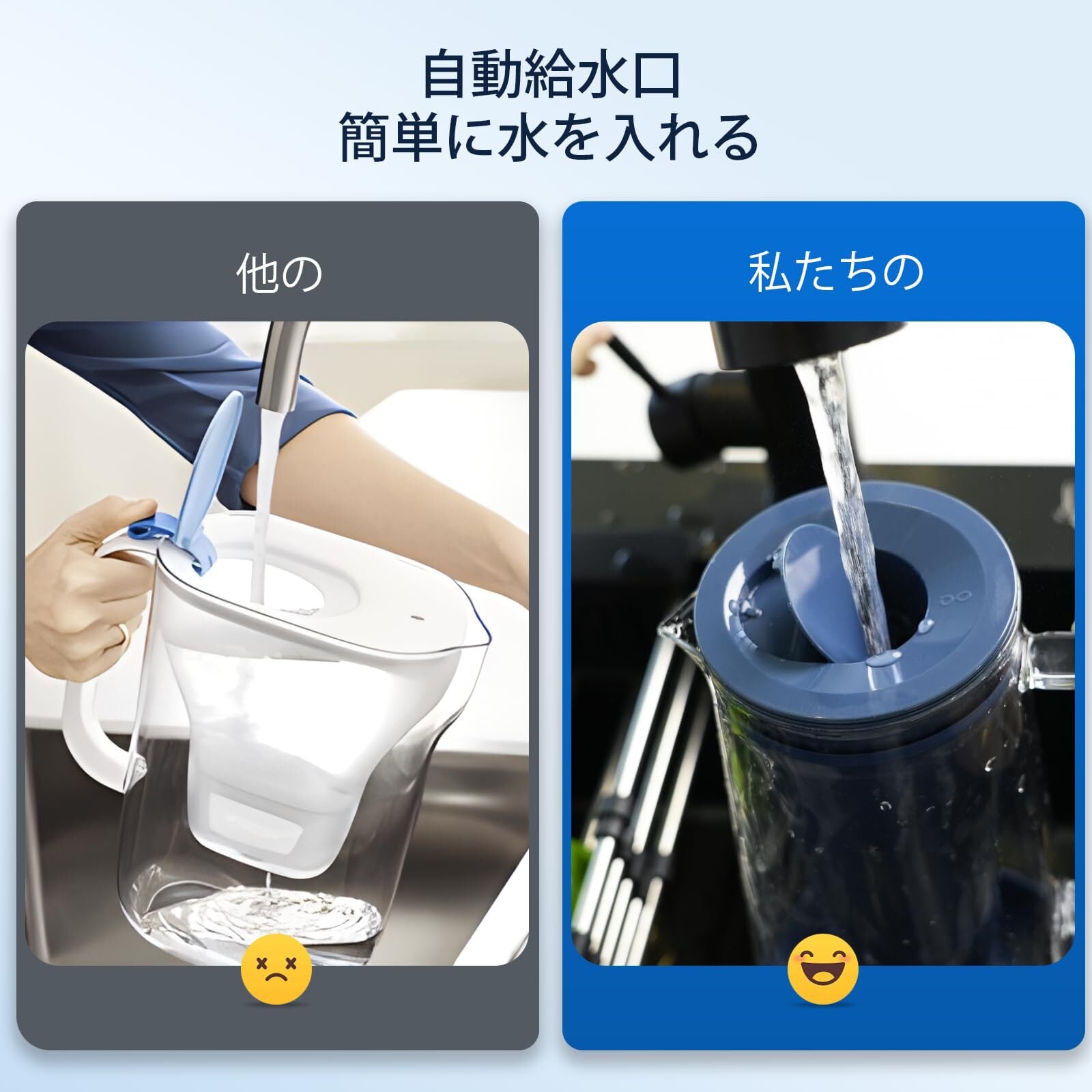 GLACIER FRESH ポット型 浄水器 ガラス 浄水ポット 全容量2.9L ろ過水