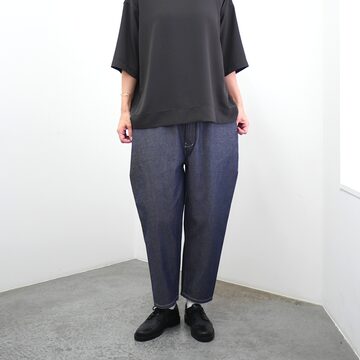 ミズイロインド バンドカラー ウール混 ワイドシルエット シャツ 日本 