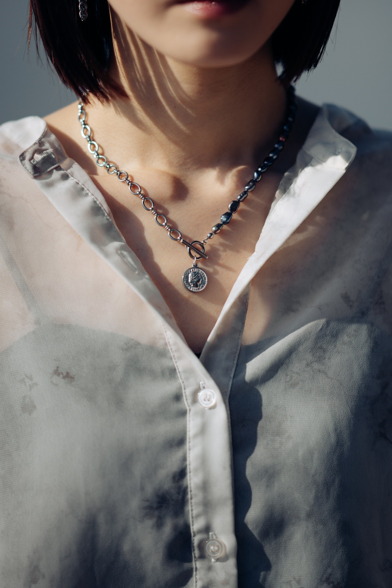 『深海の静寂』coin pearl necklace ※8月限定color