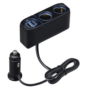 【特価処分】セイワ(SEIWA) 車内用品 シガーソケット増設分配器 シガーソケット 2連+2USB F277 コードタイプ 最大72W/USB2.4A