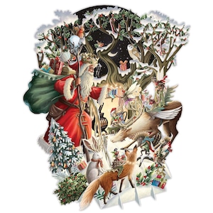◆2026クリスマス◆Me&McQ◆SANTA'S WOODLAND サンタの森◆立体3D◆グリーティングカード◆イギリス◆Paper D'Art◆