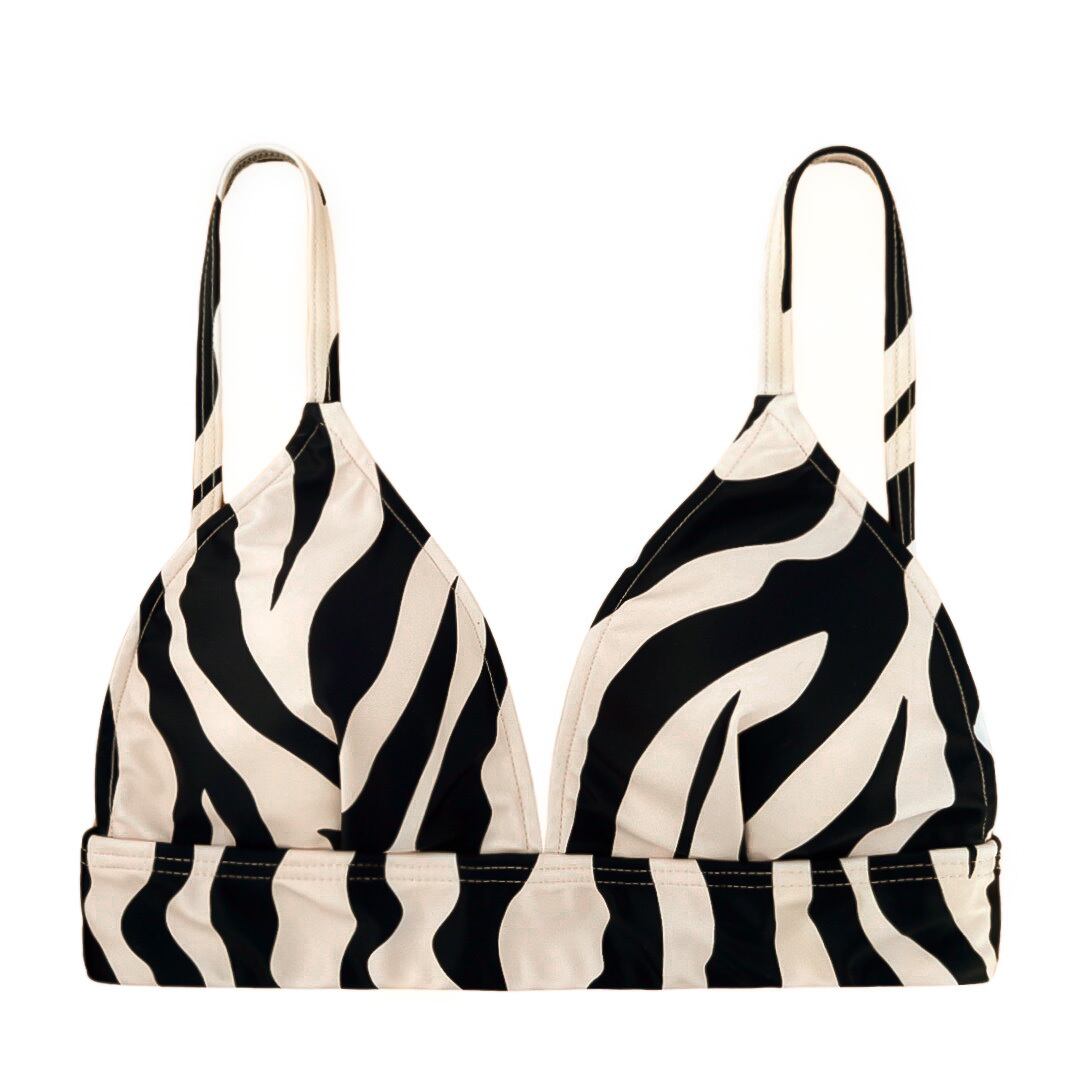 zebra triangle bikini tops
