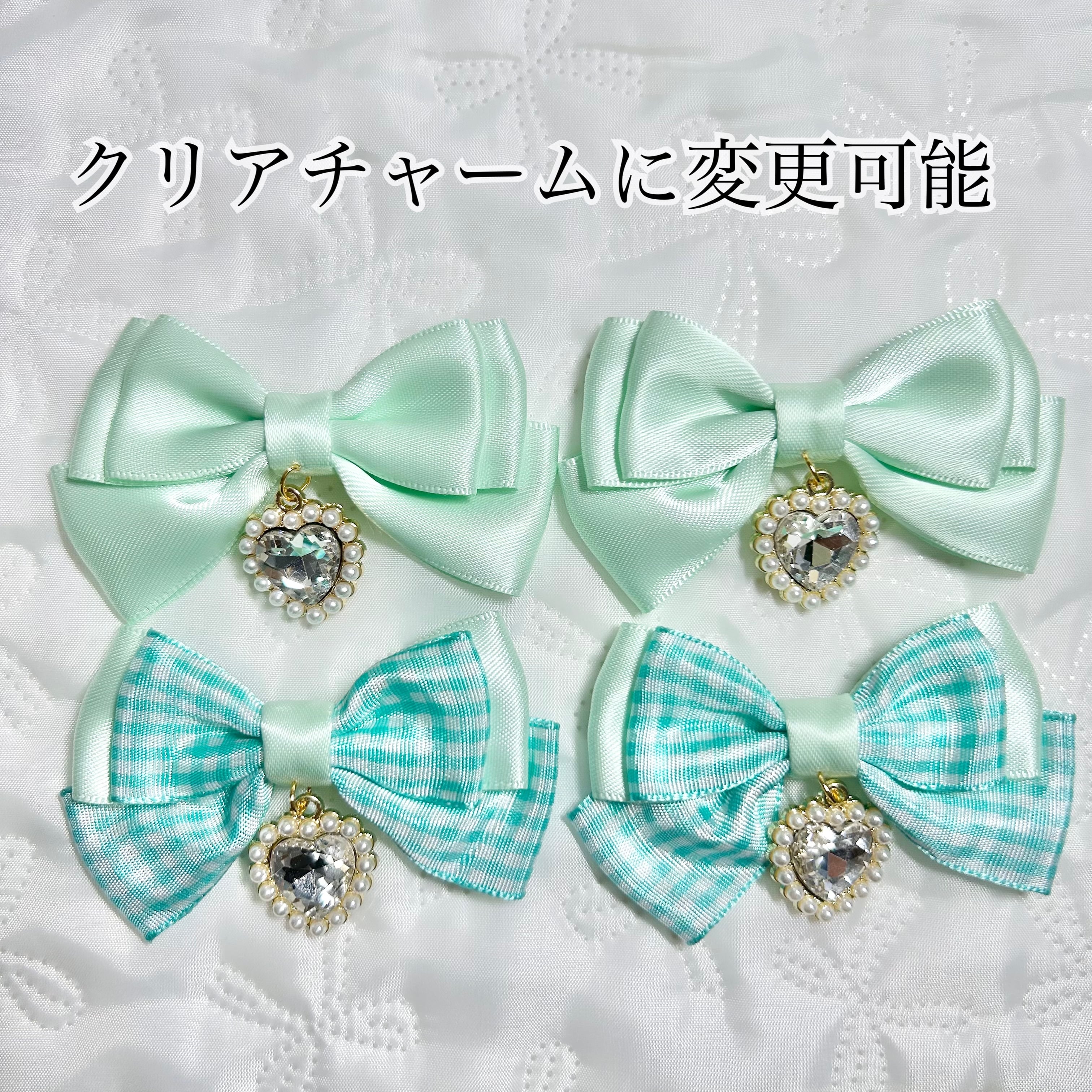 推し色 BABY Jewel ♡ 量産型 地雷 リボン ヘアクリップ クラロリ
