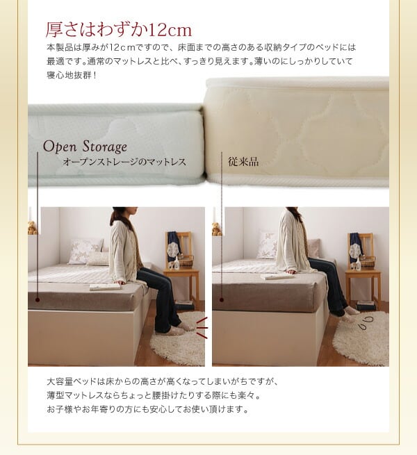 組立設置】 すのこベッド シンプル 大容量収納ベッド 【Open Storage