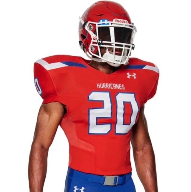 【L】UA Hurricanes #20 ハリケーンズ アメフト ジャージ/メッシュ GAME DAYモデル