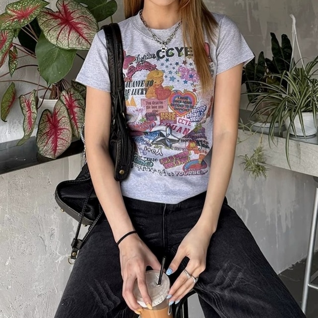 レトロコラージュグラフィックTシャツ 2col R02475