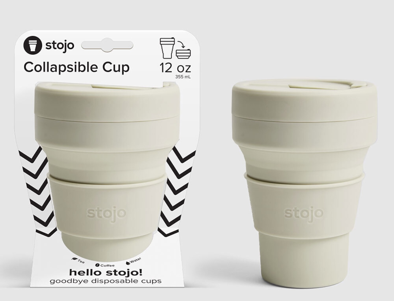 stojo ポータブルカップ 355ml（インク/ブラック）POCKET CUP