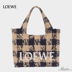 【LOEWE】ロエベ フォントトート ミニ ALF1V46X10 ショルダーバッグ ラフィア レザー ブラック ナチュラル レディース【バッグ】