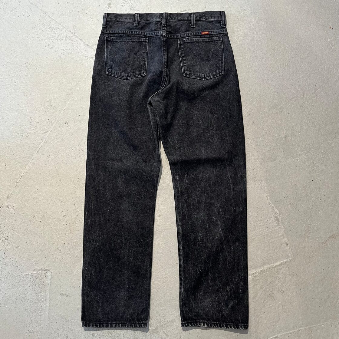 90s RUSTLER 先染め Black Denim Pants 33×30 ラスラー | PAY ID