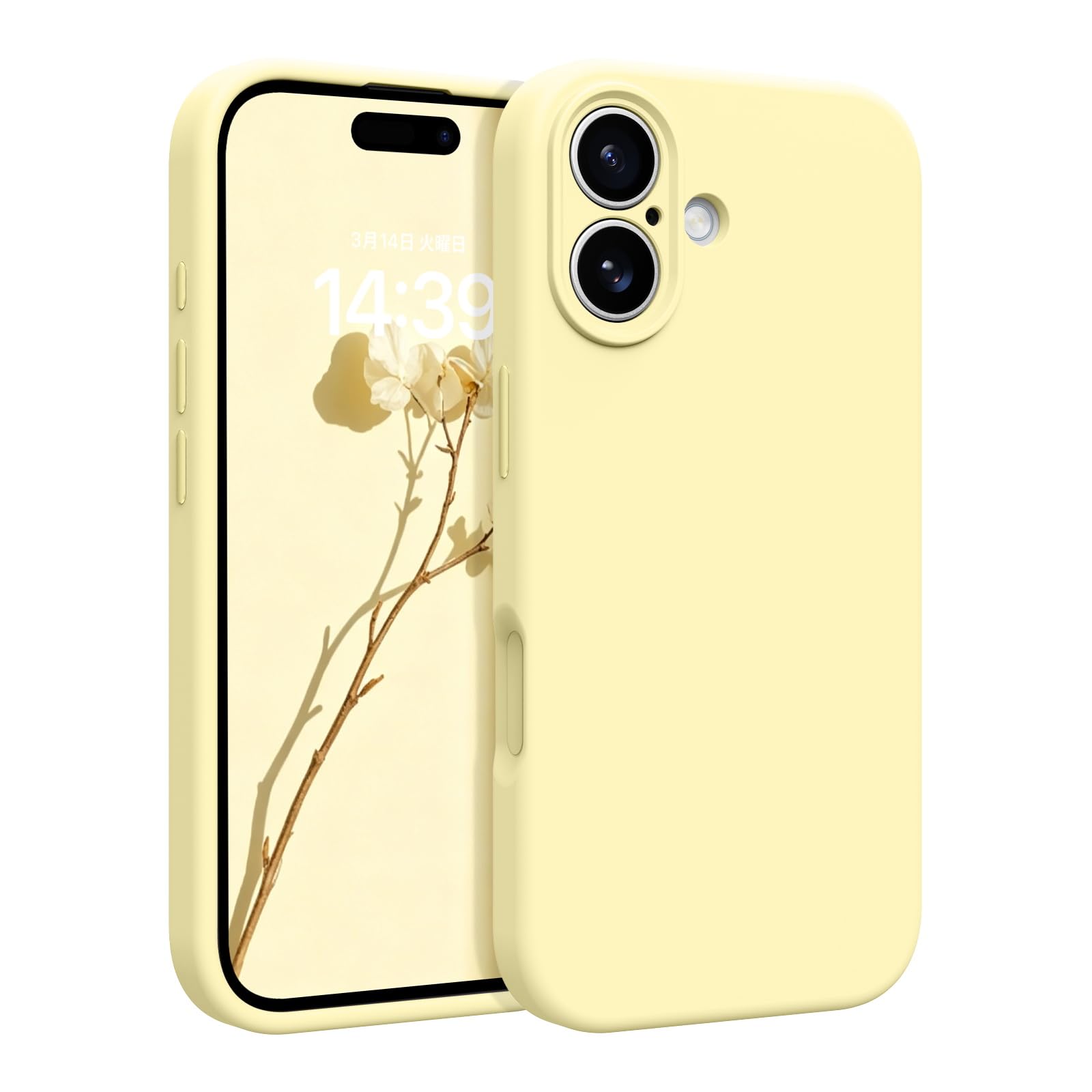 YINLAI iPhone 17 対応 ケース カバー シリコン マグネット 磁石内蔵 黄色 イエロー