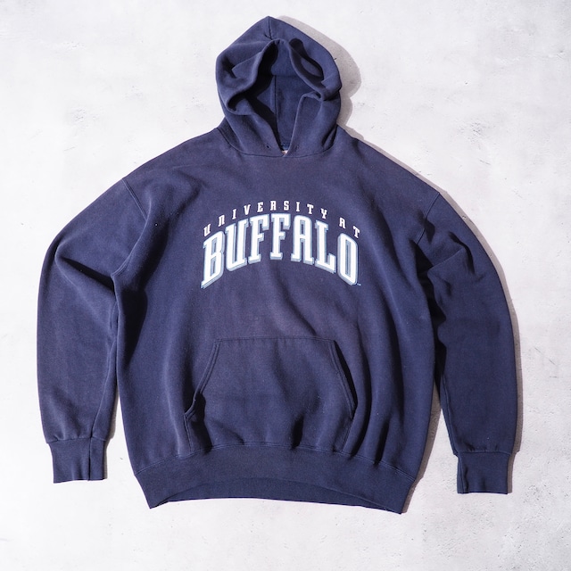 ” Buffalo university ” printed fade down color design vintage Hoodie Parker (made in Usa)