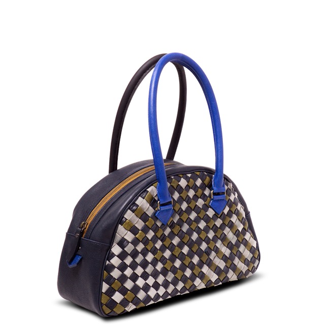 プレーンウィーブレザートート / Navy