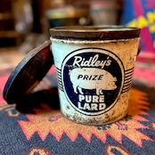 Ridley's PRIZE PURE LARD ラード 豚 tin 缶 vintage MU-157